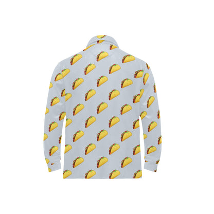 Taco Print Design LKS304 Long Sleeve Polo Shirt For Men's