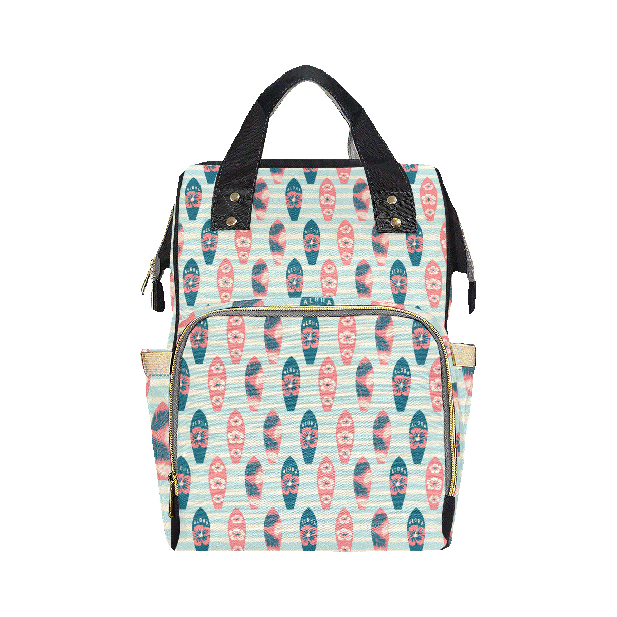 Aloha Hawaii Surfboard Pattern Print Design 02 Diaper Bag Backpack