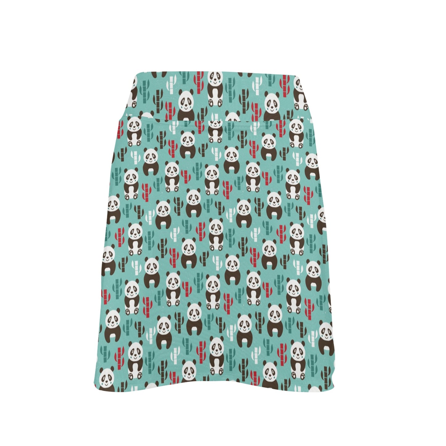 Panda Bear Cute Themed Print 17" Golf & Pickleball Skort with Pockets