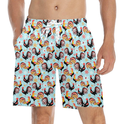 Rooster Themed Design Men's Swim Trunks Beach Shorts