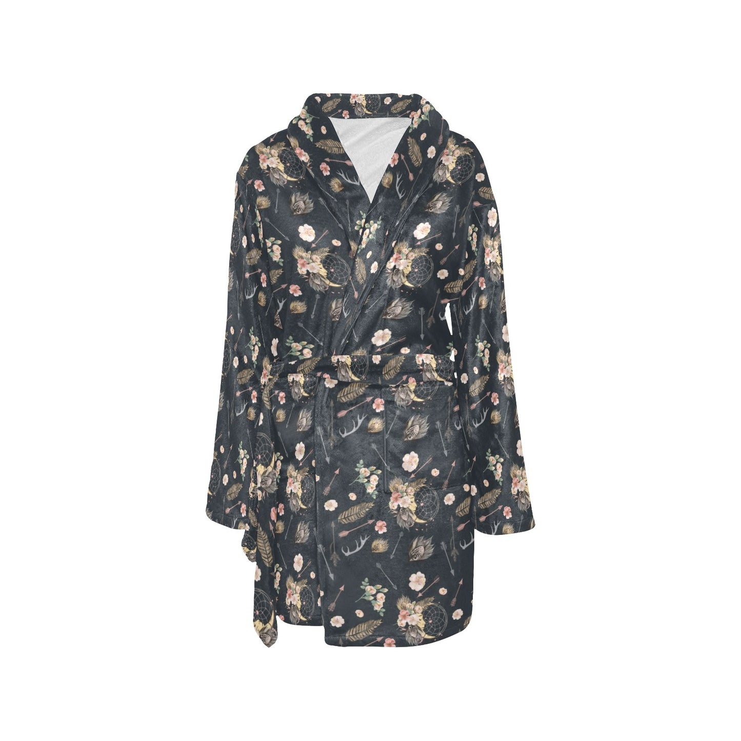 Bohemian Pattern Print Design 09 Women's Fleece Robe