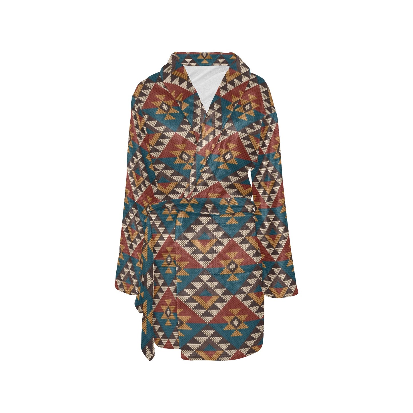 Knit Aztec Tribal Women's Fleece Robe