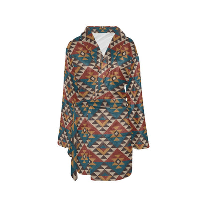 Knit Aztec Tribal Women's Fleece Robe