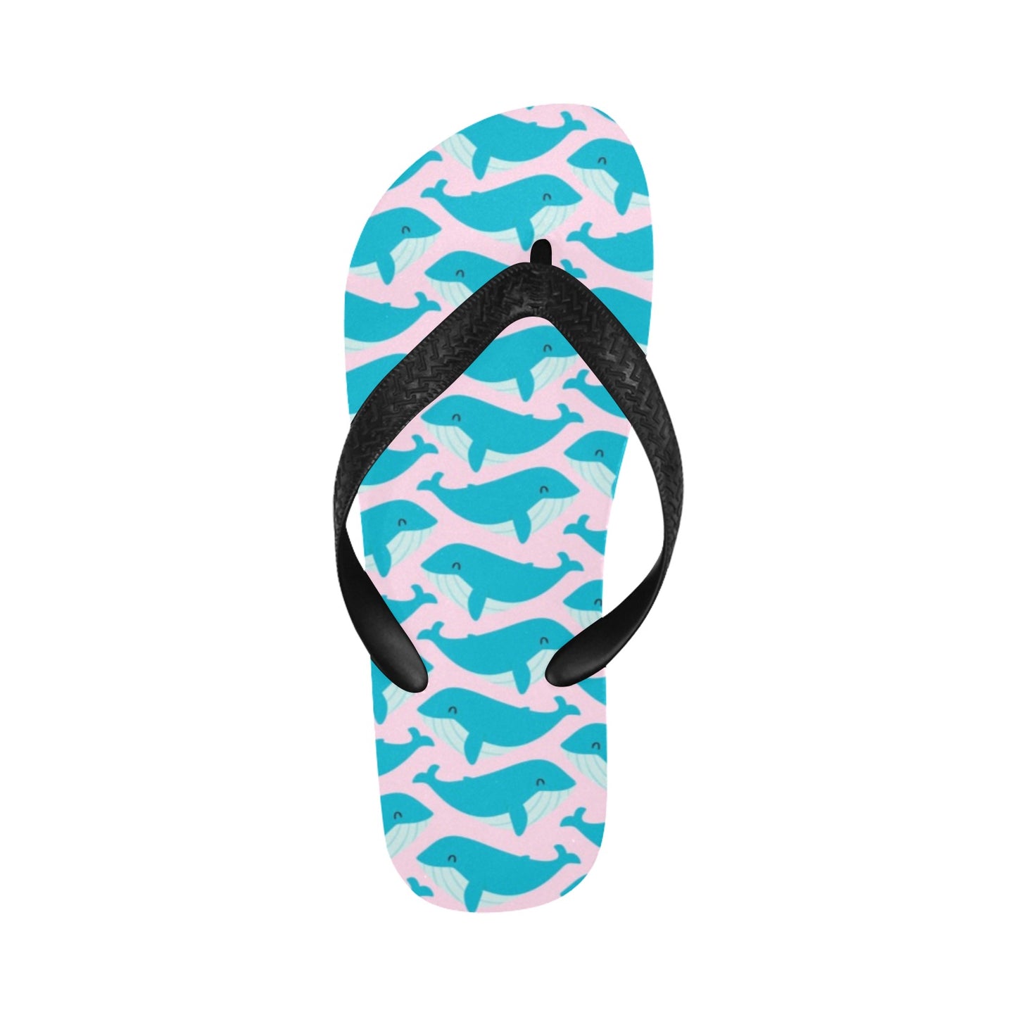 Whale Print Design LKS302 Flip Flops