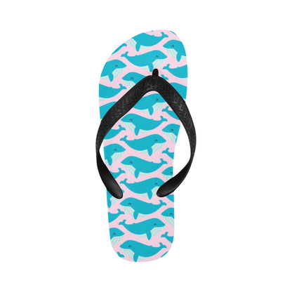 Whale Print Design LKS302 Flip Flops