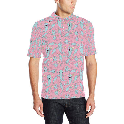Narwhal Cartoon Cute Print Men Polo Shirt