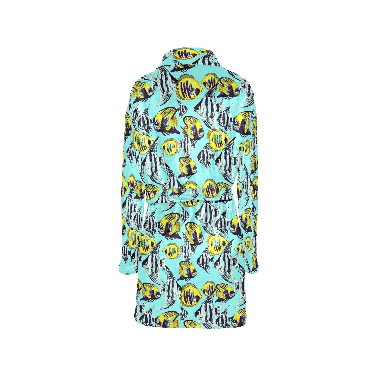 Angelfish Pattern Print Design 02 Women's Fleece Robe