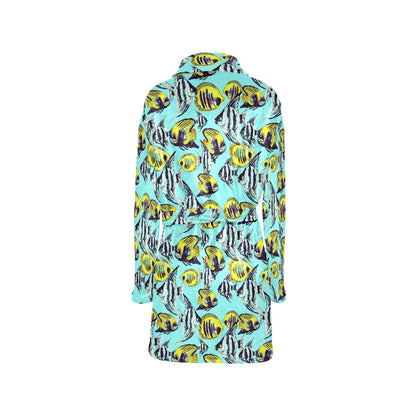 Angelfish Pattern Print Design 02 Women's Fleece Robe