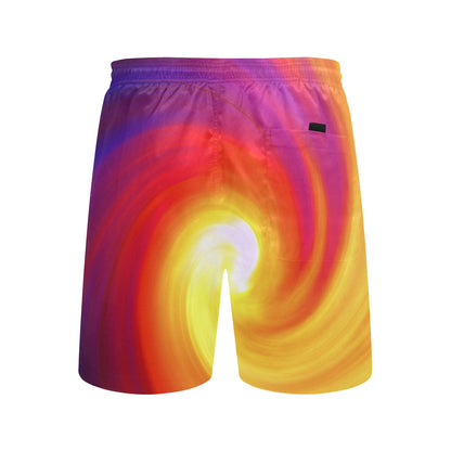 Vortex Twist Swirl Flame Themed Men's Swim Trunks Beach Shorts