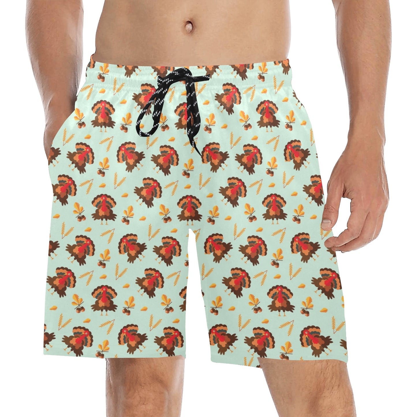 Thanksgiving Print Design LKS309 Men's Swim Trunks Beach Shorts