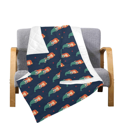 Mermaid Girl Pattern Print Design 01 Premium Quilt