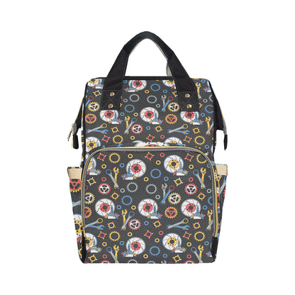 Mechanic Pattern Print Design 01 Diaper Bag Backpack
