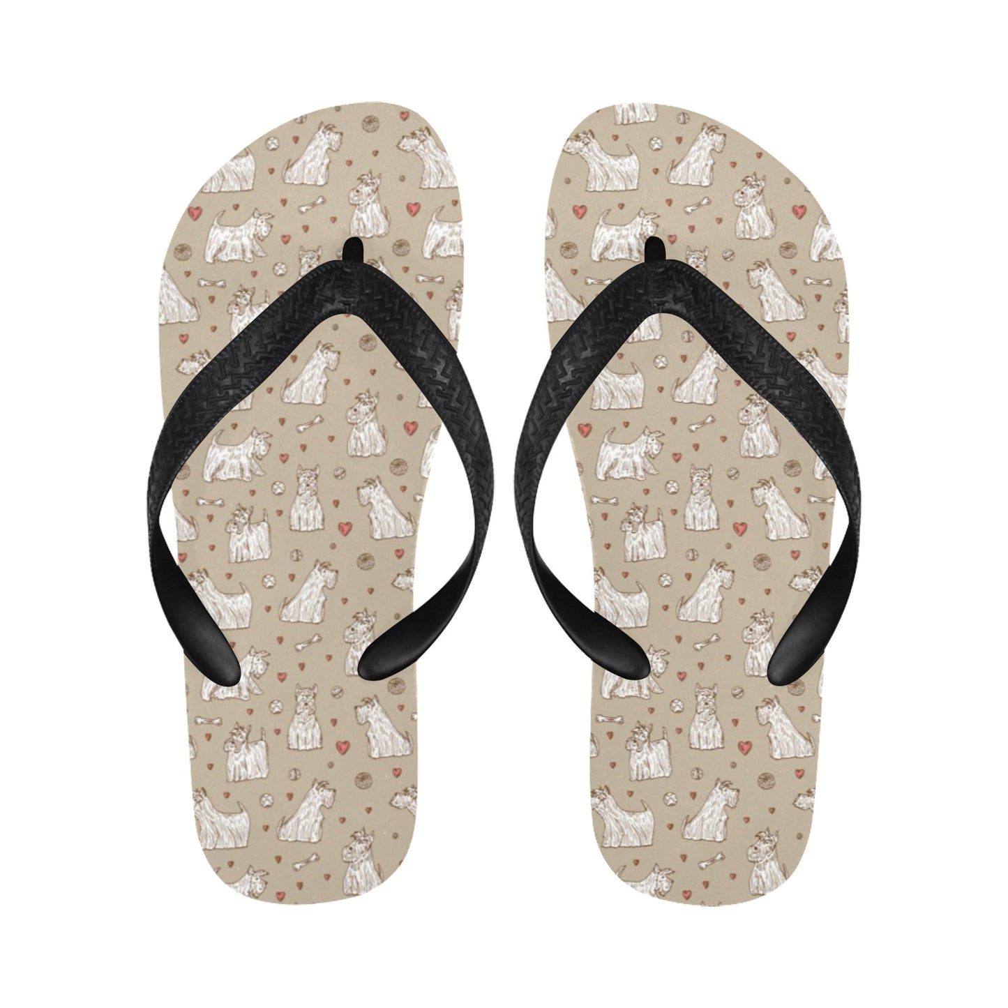 Scottish Terriers Print Design LKS3017 Flip Flops