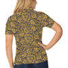 Brocade Gold Pattern Print Design 01 Women's Polo Shirt