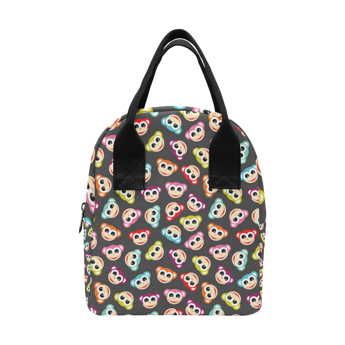Monkey Head Design Themed Print Insulated Lunch Bag