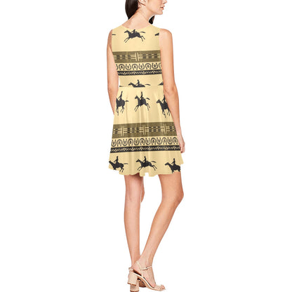 Horse Pattern Prnt Sleeveless Dress