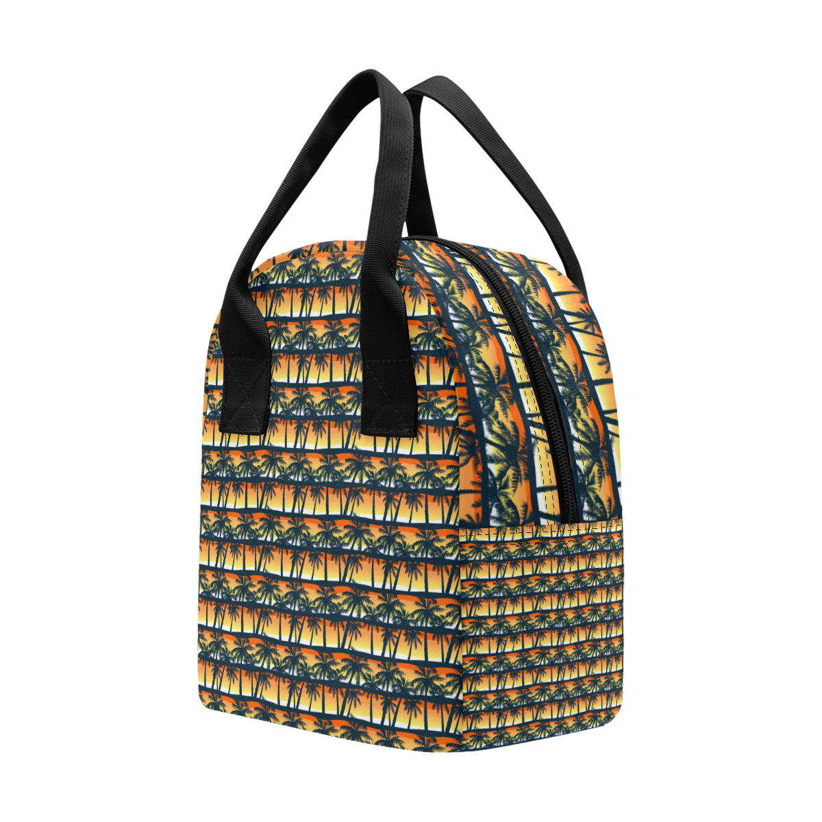 Palm Tree Sunset Design Print Insulated Lunch Bag
