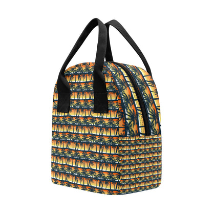Palm Tree Sunset Design Print Insulated Lunch Bag