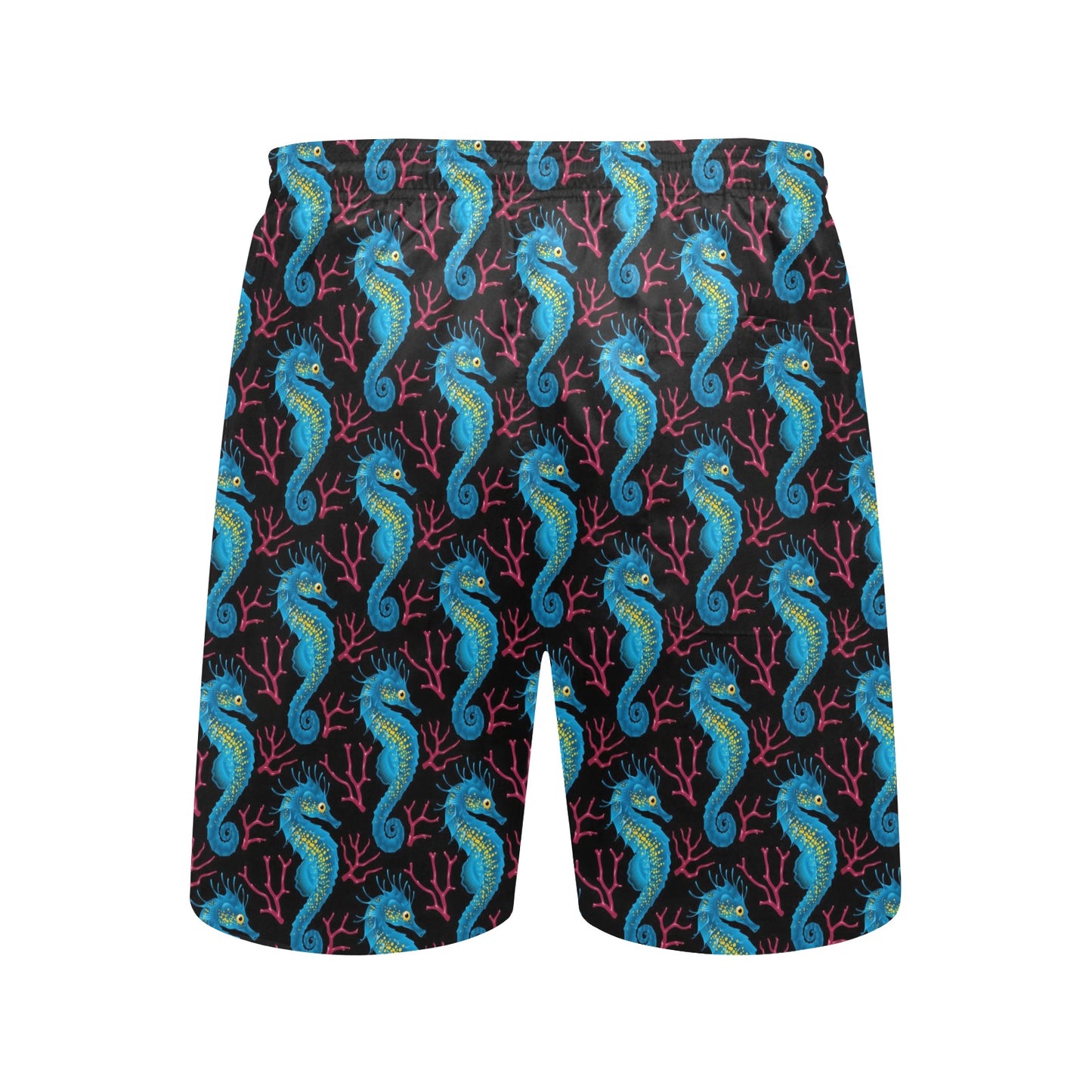 SeaHorse Print Design LKS401 Men's Swim Trunks Beach Shorts