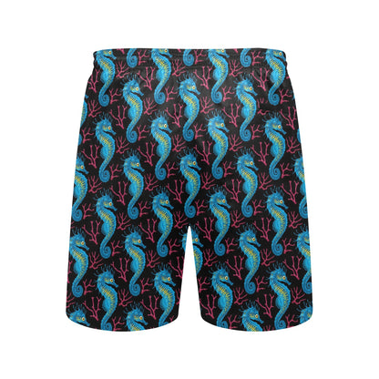SeaHorse Print Design LKS401 Men's Swim Trunks Beach Shorts