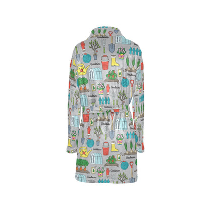 Gardening Pattern Print Design G07 Women's Fleece Robe