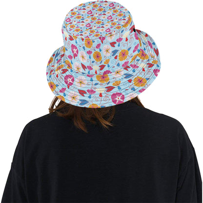 Morning Glory Pattern Print Design MG06 Unisex Bucket Hat