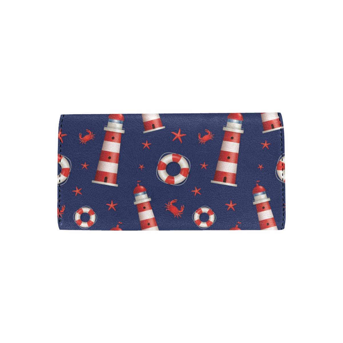 Nautical Pattern Print Design A03 Women's Trifold Wallet