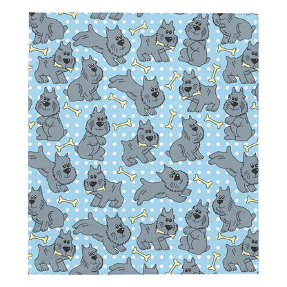 Schnauzers Pattern Print Design A02 Premium Quilt