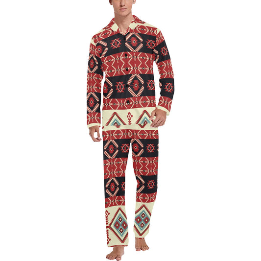 Navajo Pattern Print Design A05 Men's Long Pajama Set