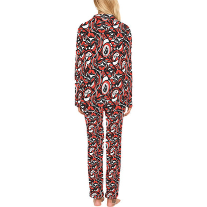 Native North American Themed Print Women's Long Pajama Set
