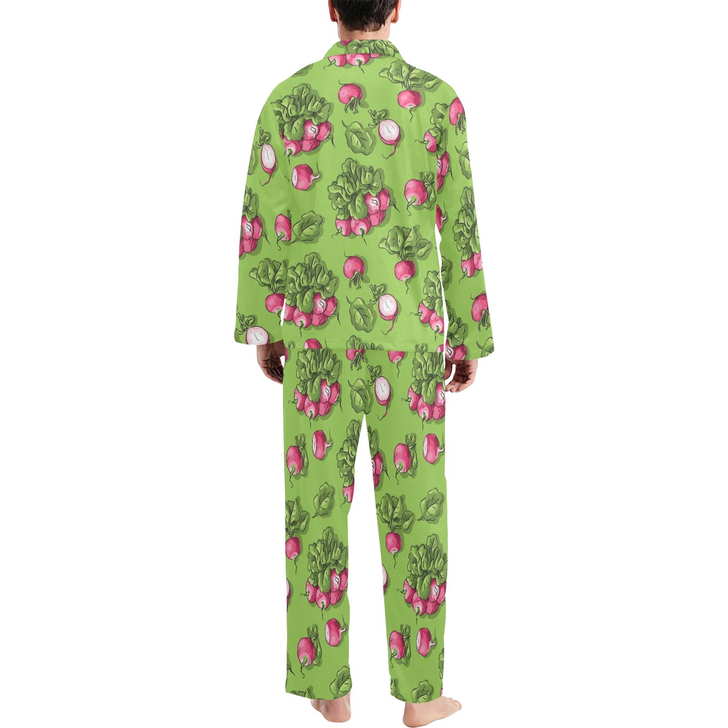 Radish Pattern Print Design A05 Men's Long Pajama Set