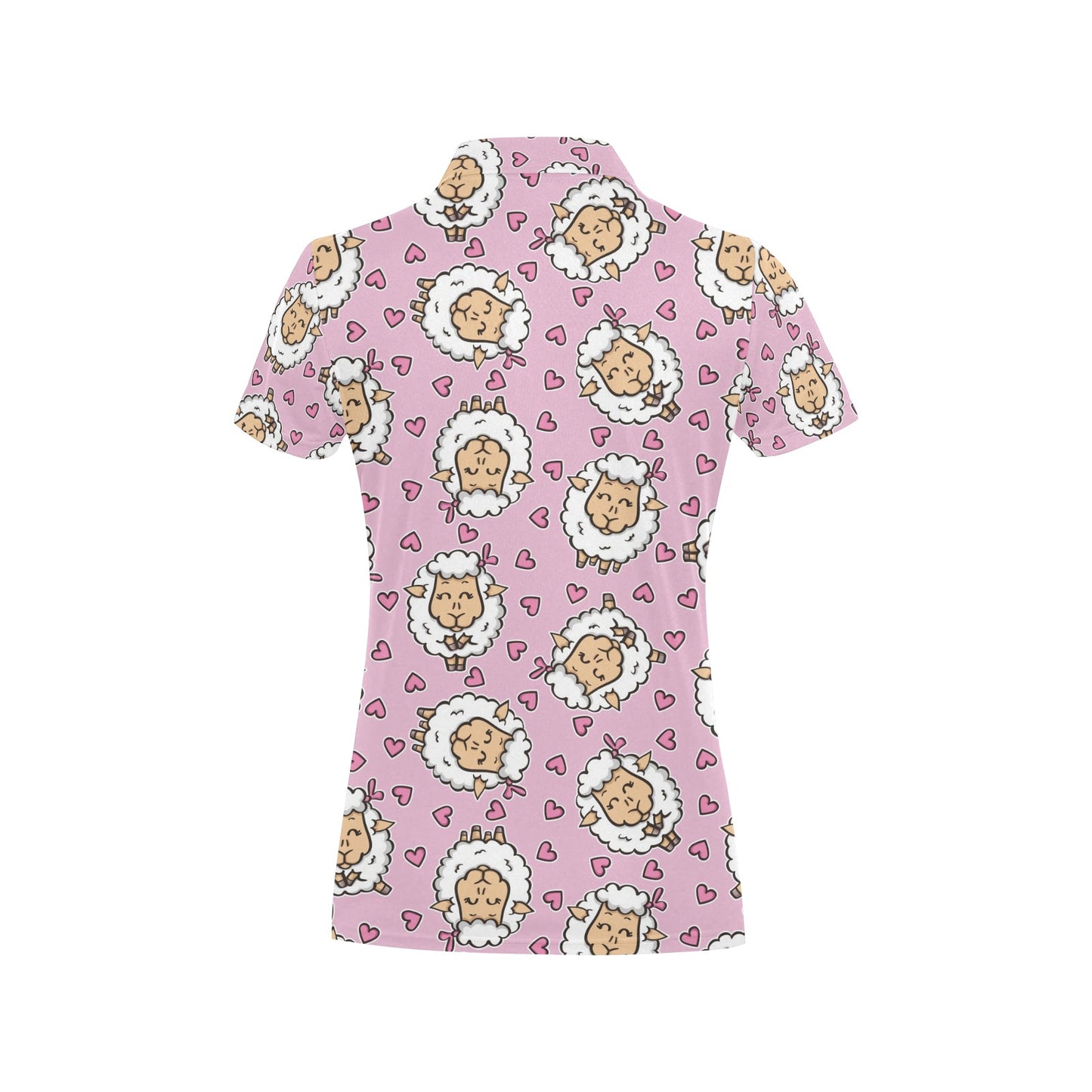 Sheep Cute Pattern Print Design 01 Women's Polo Shirt
