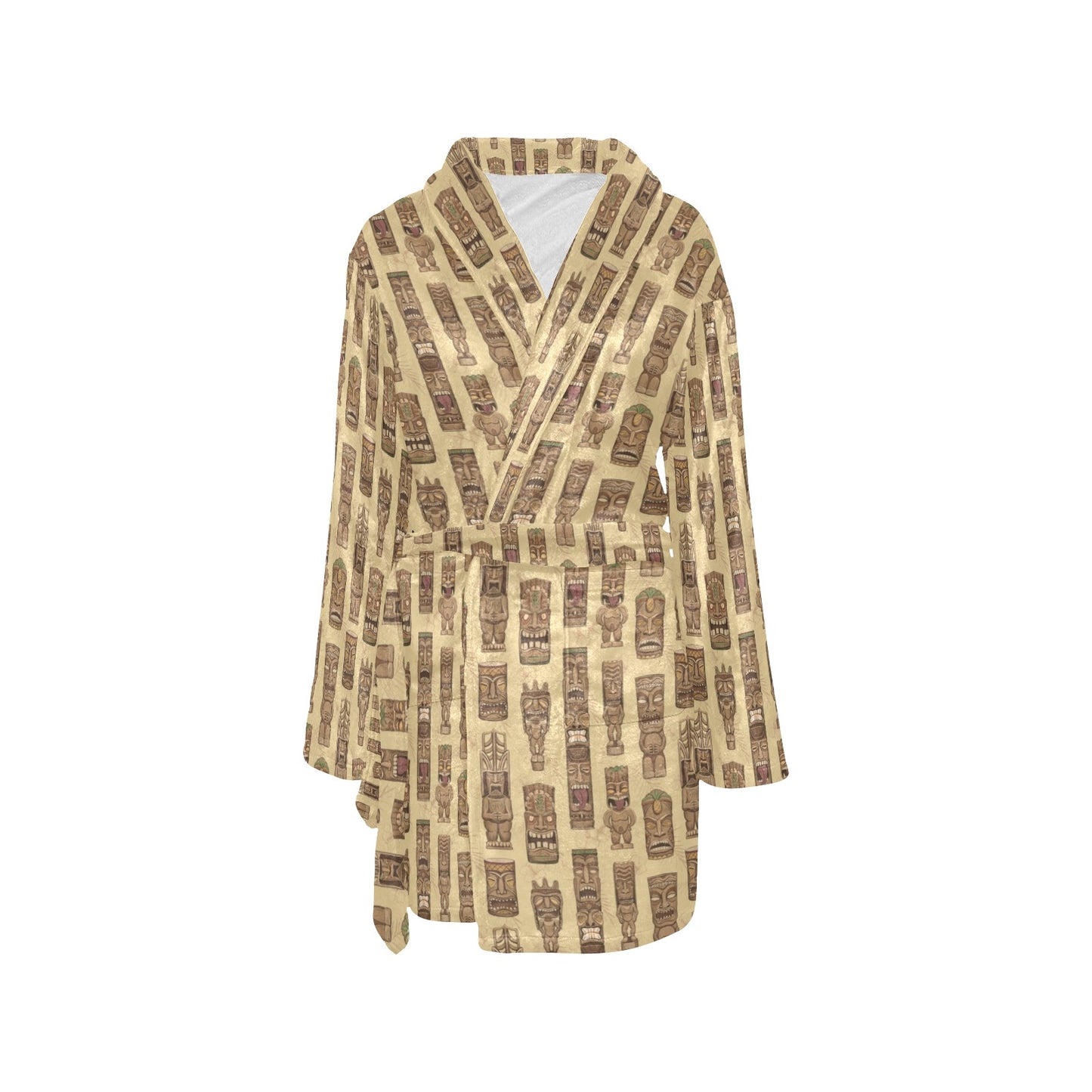 Totem Tiki Style Themed Design Women's Fleece Robe