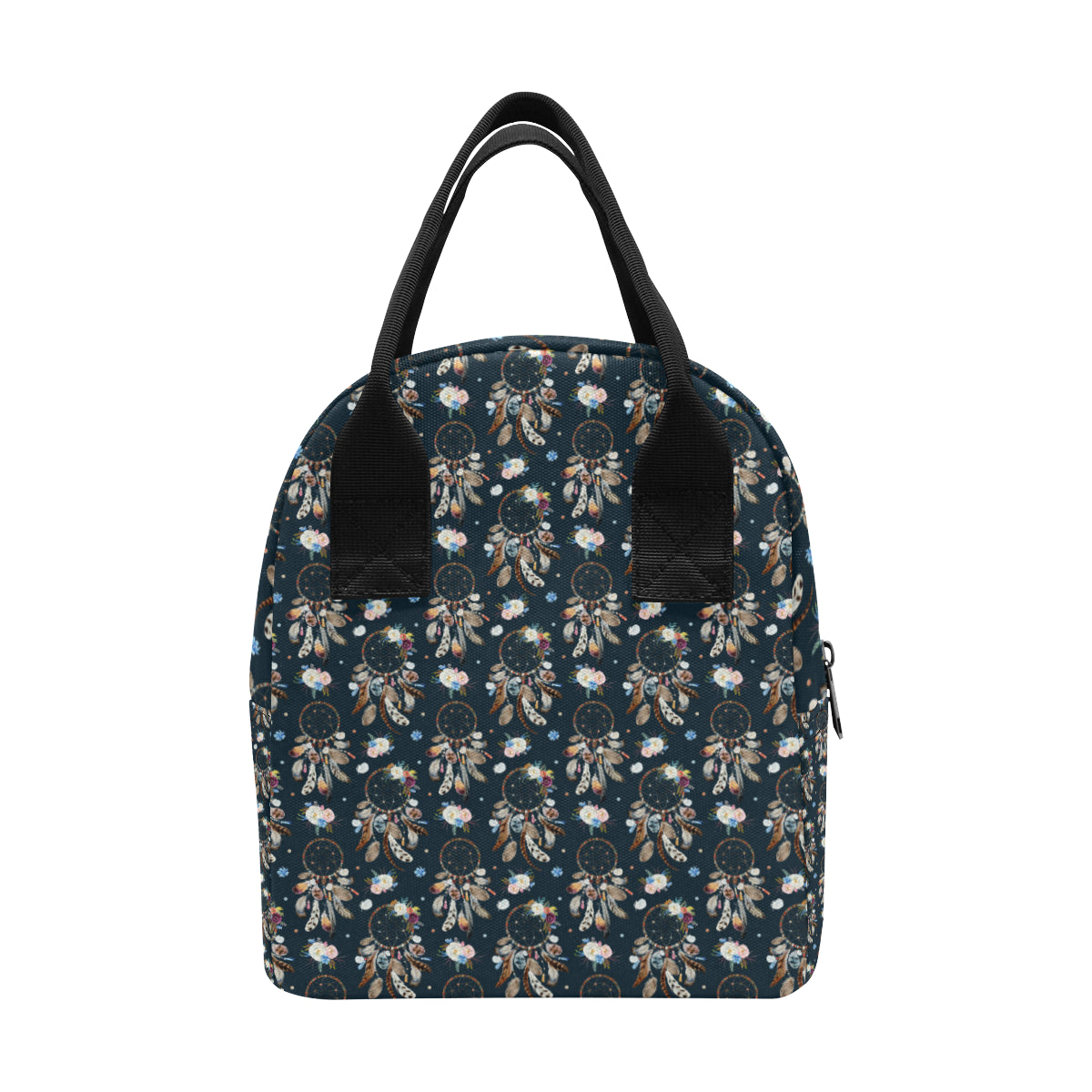 Dream Catcher Boho Floral Style Insulated Lunch Bag