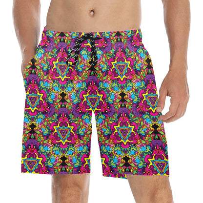 Trippy Print Design LKS303 Men's Swim Trunks Beach Shorts