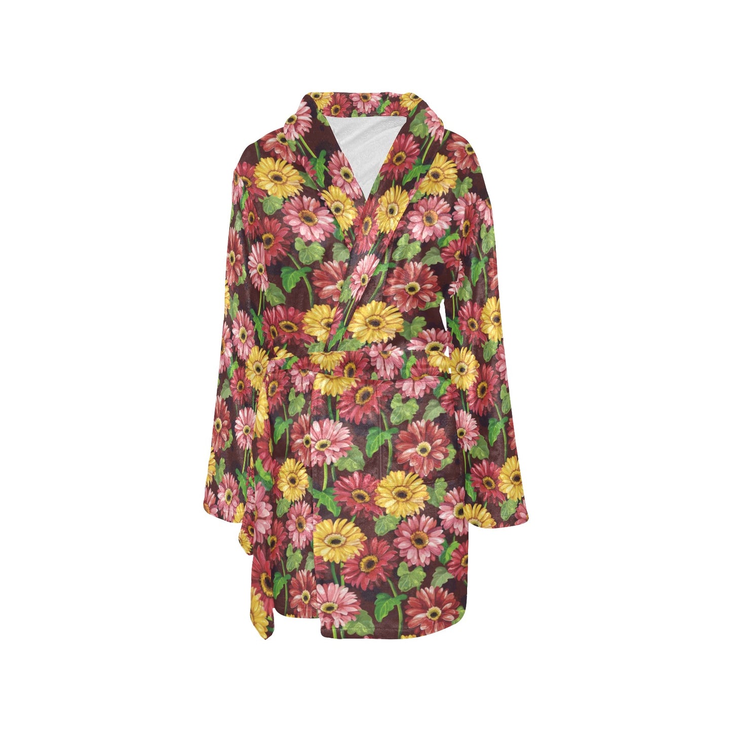 Daisy Gerbera Print Pattern Women's Fleece Robe