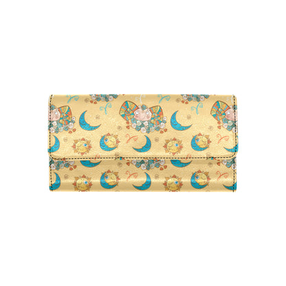 Aries Zodiac Pattern Print Design 03 Women's Trifold Wallet