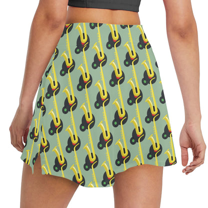 Saxophone Print Design LKS405 17" Golf & Pickleball Skort with Pockets
