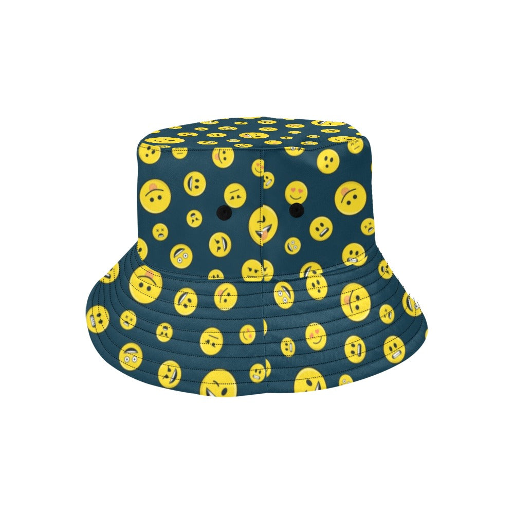 Smiley Face Emoji Print Design LKS301 Unisex Bucket Hat