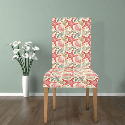 Seashell Print Design LKS301 Dining Chair Slipcover