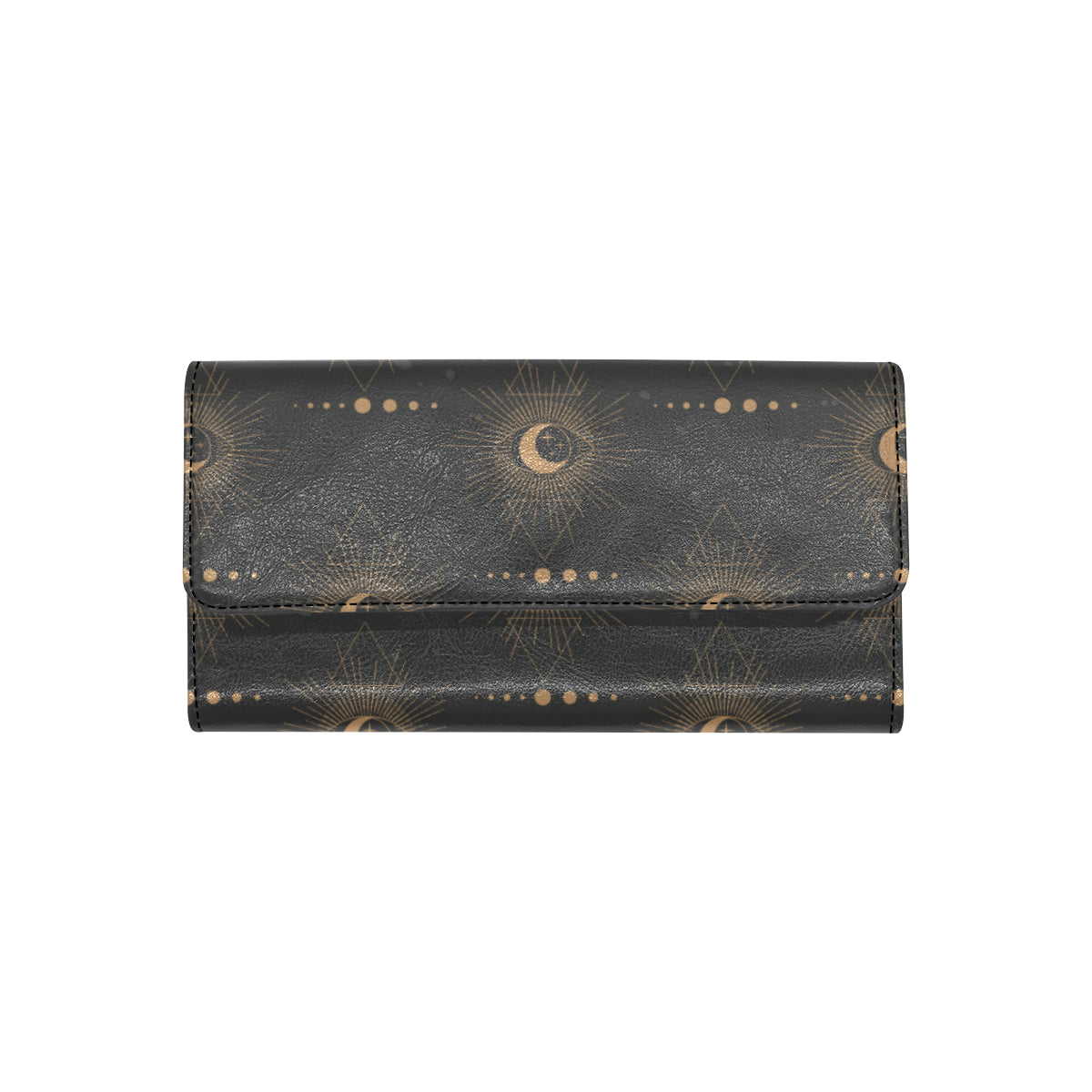 Moon Boho Pattern Print Design 02 Women's Trifold Wallet