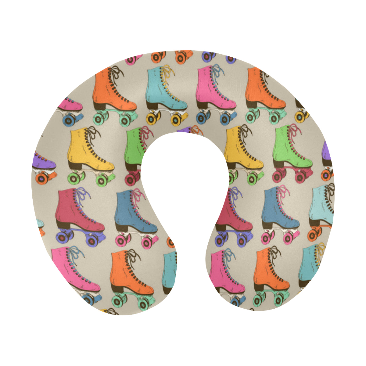 Roller skate Pattern Print Design A01 U-Shaped Travel Neck Pillow