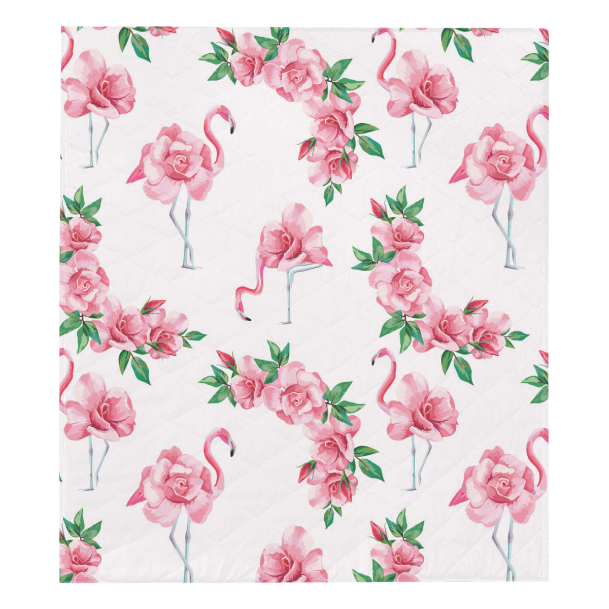 Flamingo Rose Pattern Premium Quilt