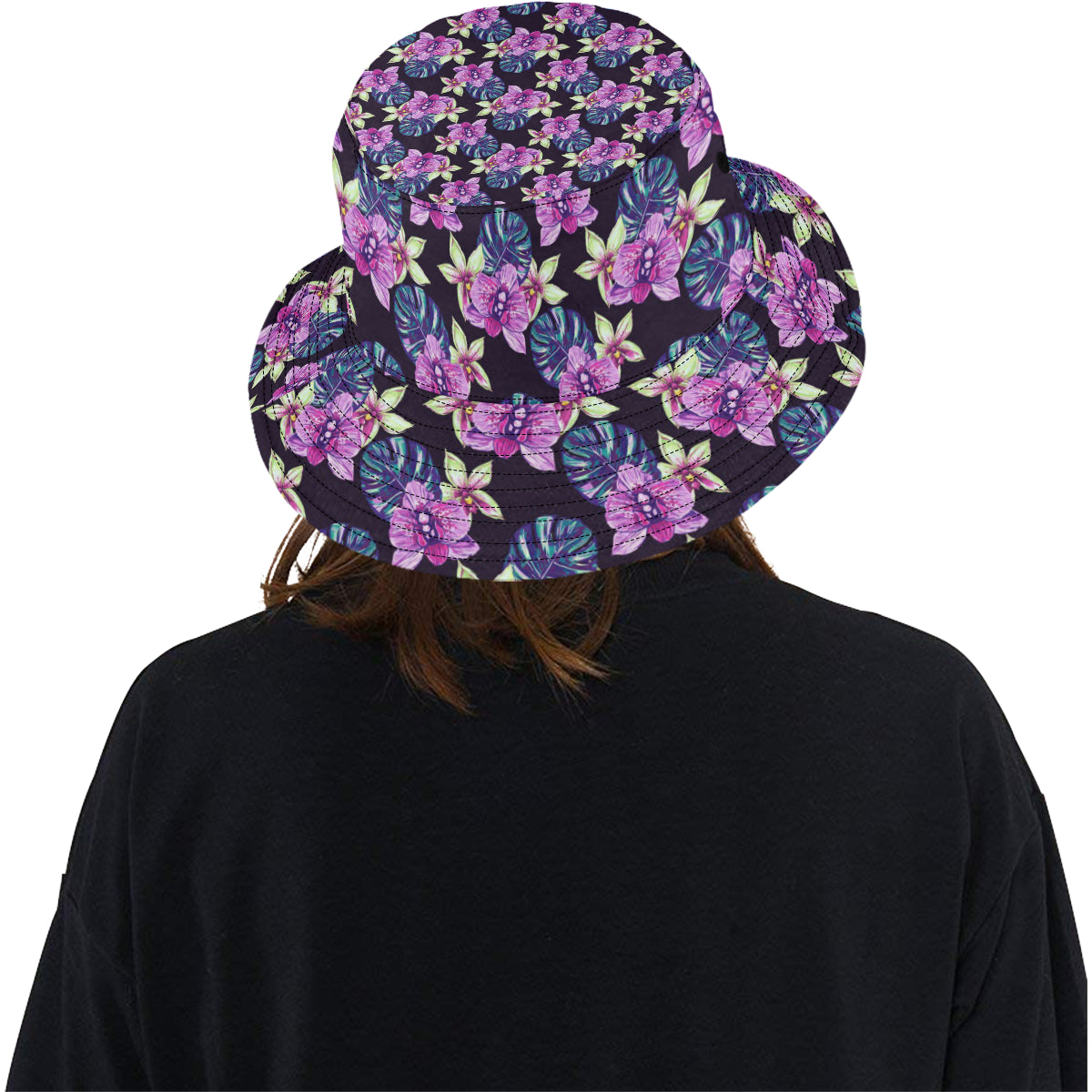 Orchid Pattern Print Design OR010 Unisex Bucket Hat