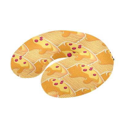 Pancake Pattern Print Design A04 U-Shaped Travel Neck Pillow