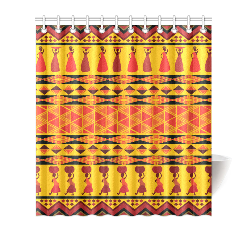 African Pattern Print Design 01 Shower Curtain