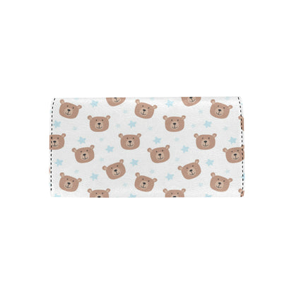 Bear Pattern Print Design BE02 Women's Trifold Wallet