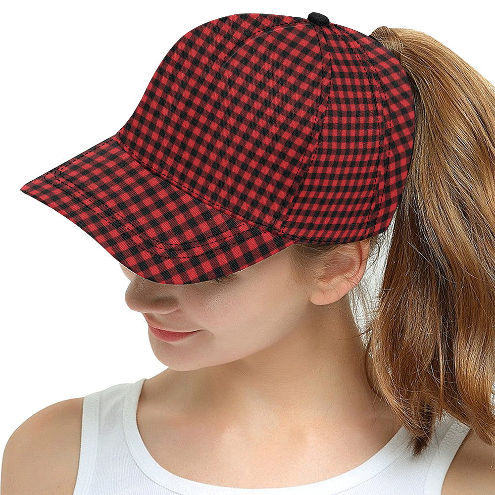 Red Black Buffalo Tartan Plaid Pattern Snapback Cap