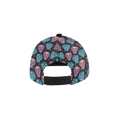 Day of the Dead Skull Print Pattern Snapback Cap