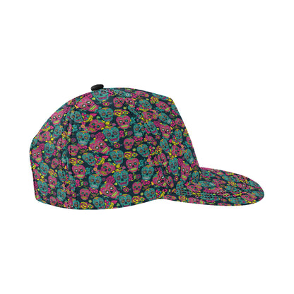 Sugar Skull Floral Design Themed Print Snapback Cap